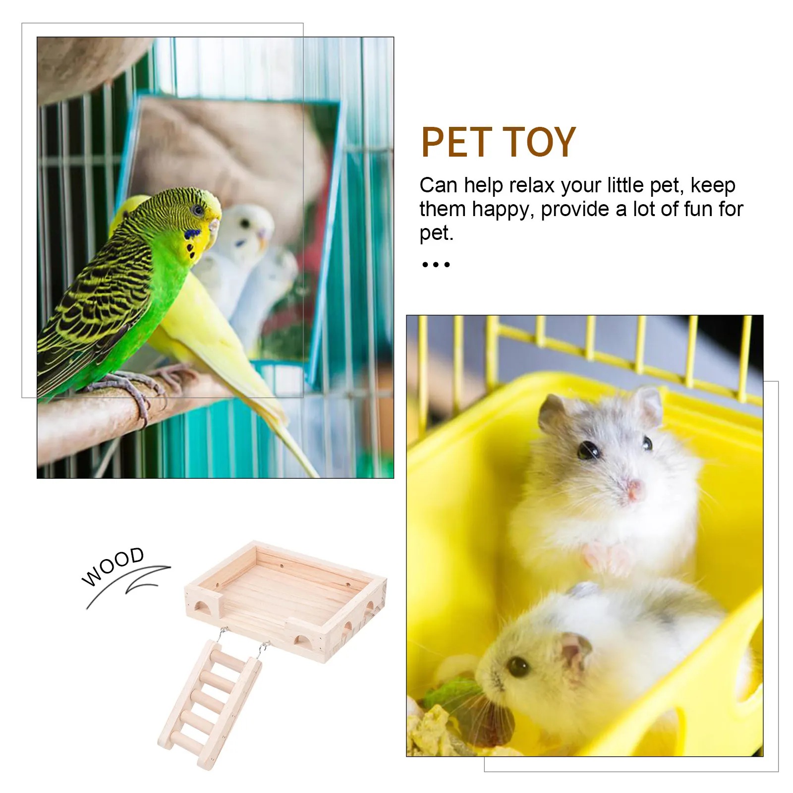 

Wooden Hamster Standing Board Natural Wood Cage Ladder Eco-Friendly Play Platform For Small Pets Durable Hamster Cage