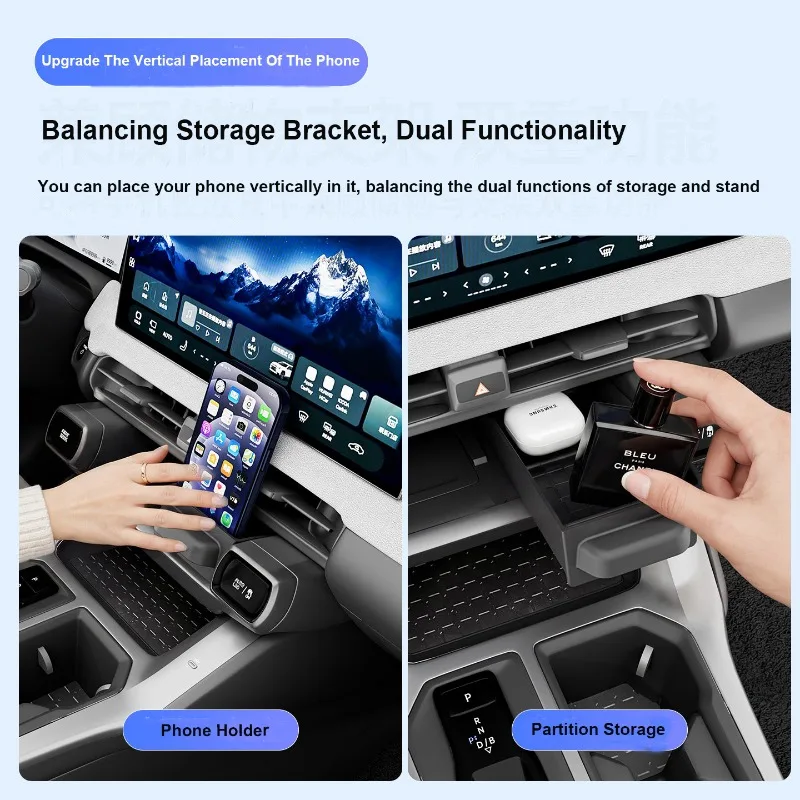 For Toyota RAV4 XA60 2026 Car Center Console Storage Box Phone Holder Coin Case Wireless Charging Right Side Organizer Tray