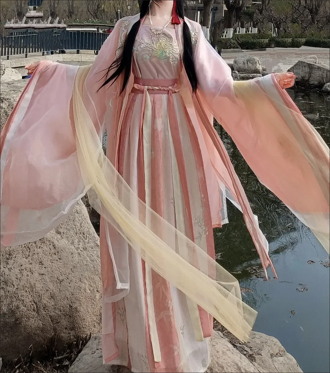 Китайское платье Hanfu, Женский карнавальный костюм для косплея, традиционный танцевальный костюм Hanfu Pink Hanfu