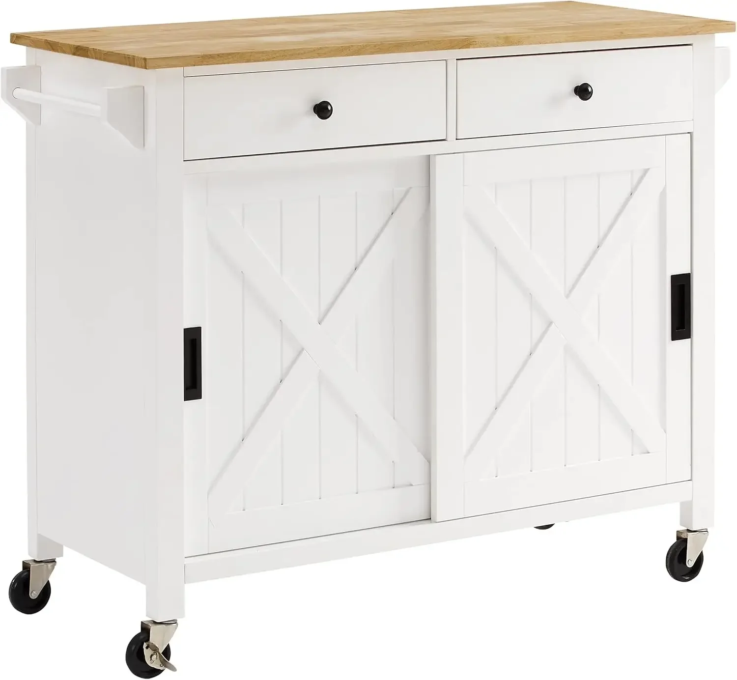 Laurel Kitchen Cart with Natural Wood Top