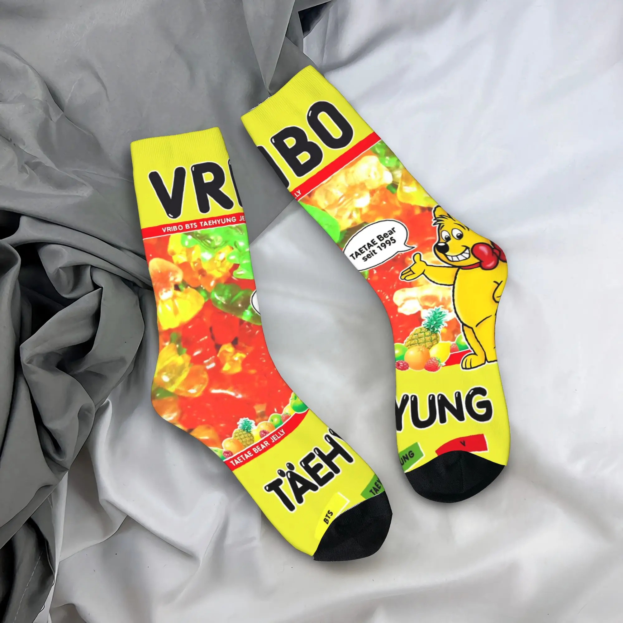 Calcetines Haribos Bear Candy Stockings para hombre, calcetines suaves y transpirables para ocio, calcetines gráficos antideslizantes para deportes al aire libre de primavera, regalo