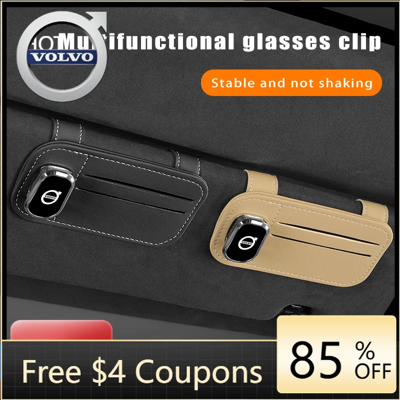 

Emblems 2026 New For Volvo Car Sun Visor Sunglasses Clip Eyeglasses Casr Storage Accessories For Volvo XC60 V50 V40 XC90 S60 S40