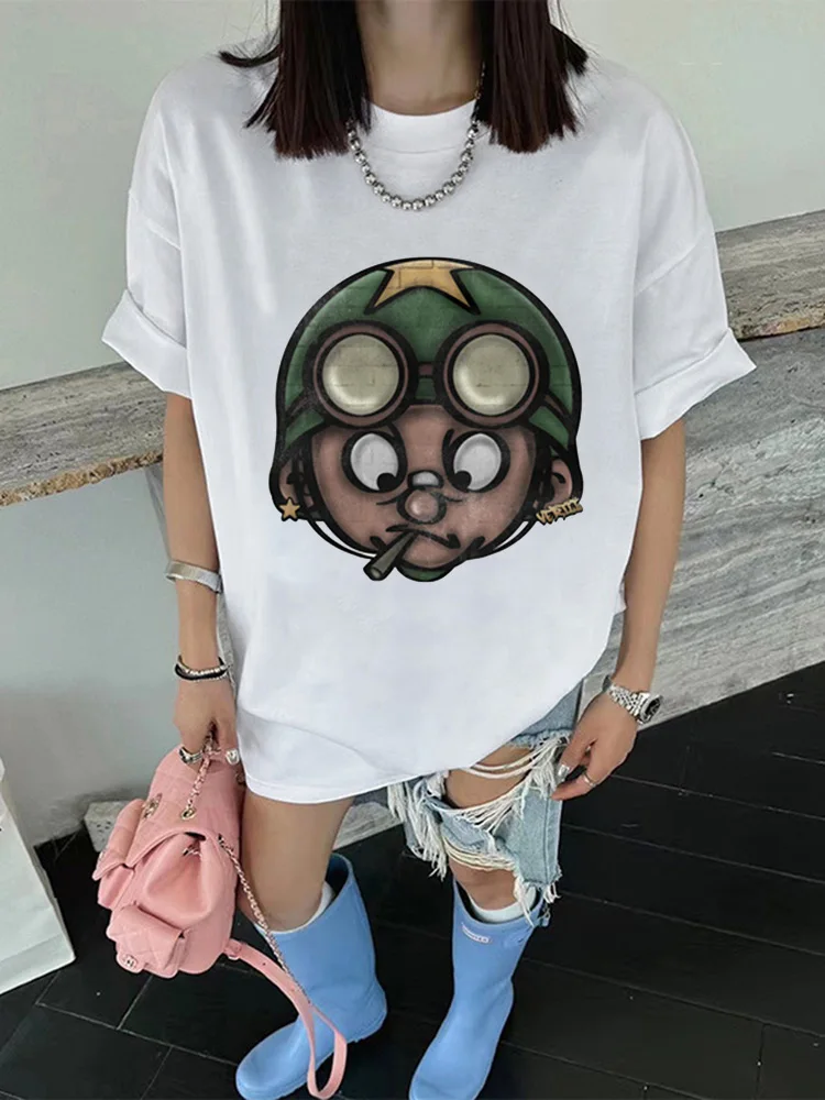 Y 2K Harajuku Hiphop Cartoon Avatar Patroon Oversized T-Shirt Heren En Dames Retro Straat Casual Tops Met Korte Mouwen
