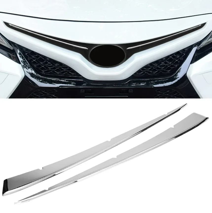 

Для Toyota Camry XV70 SE XSE 2018-2021 2022 2023, решетка переднего бампера из нержавеющей стали, накладка, средняя сетчатая решетка, яркие полоски
