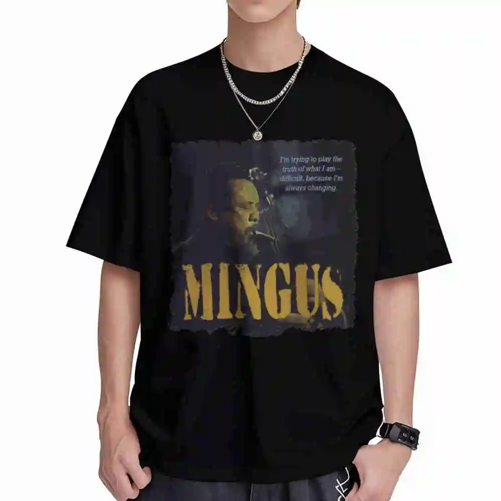 Mingus Jazz Wisdom Bassist Musician Short Sleeve Tee 100% Cotton T-Shirt