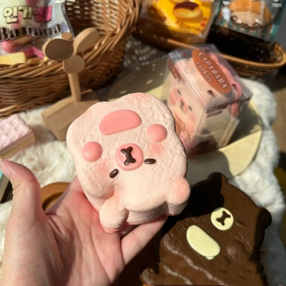 Capybara Cookie Vent Squeezing Toys Super Soft Slow Rebound Cute Animal Pinch Toy Interesting Chocolate Cartoon Pinch Toy