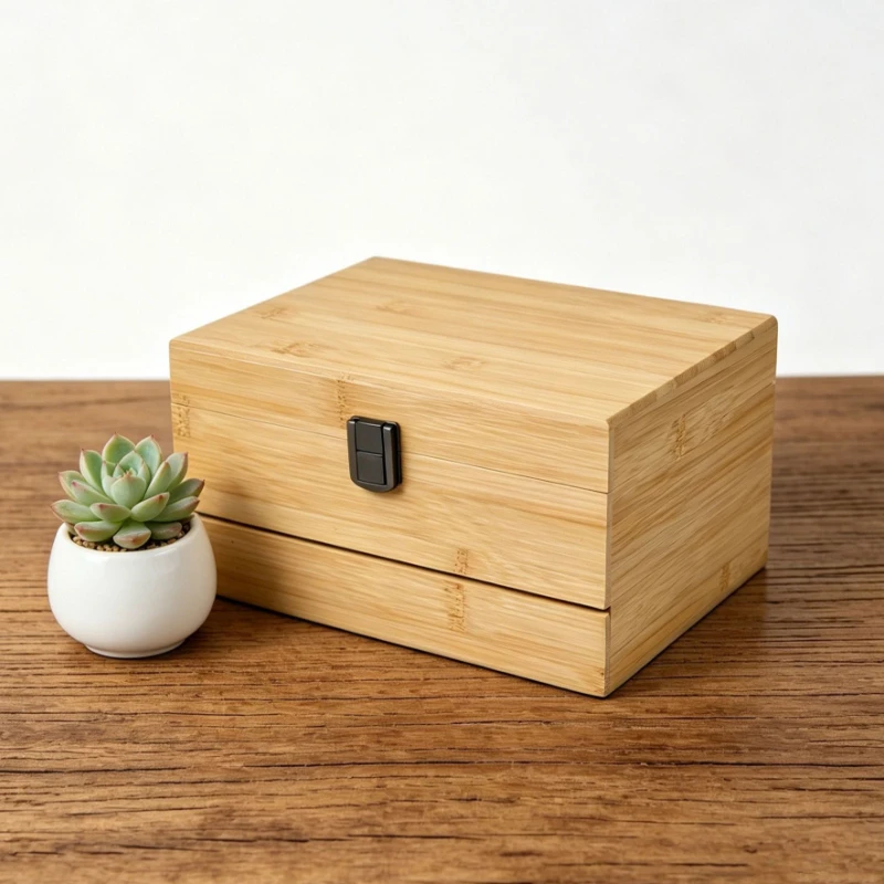 3 Layer Jewelry Box Bamboo Jewelry Organizer Boxes Large Capacity Ring Bracelet Storage Box Multifunctional Buckle Earrings Case