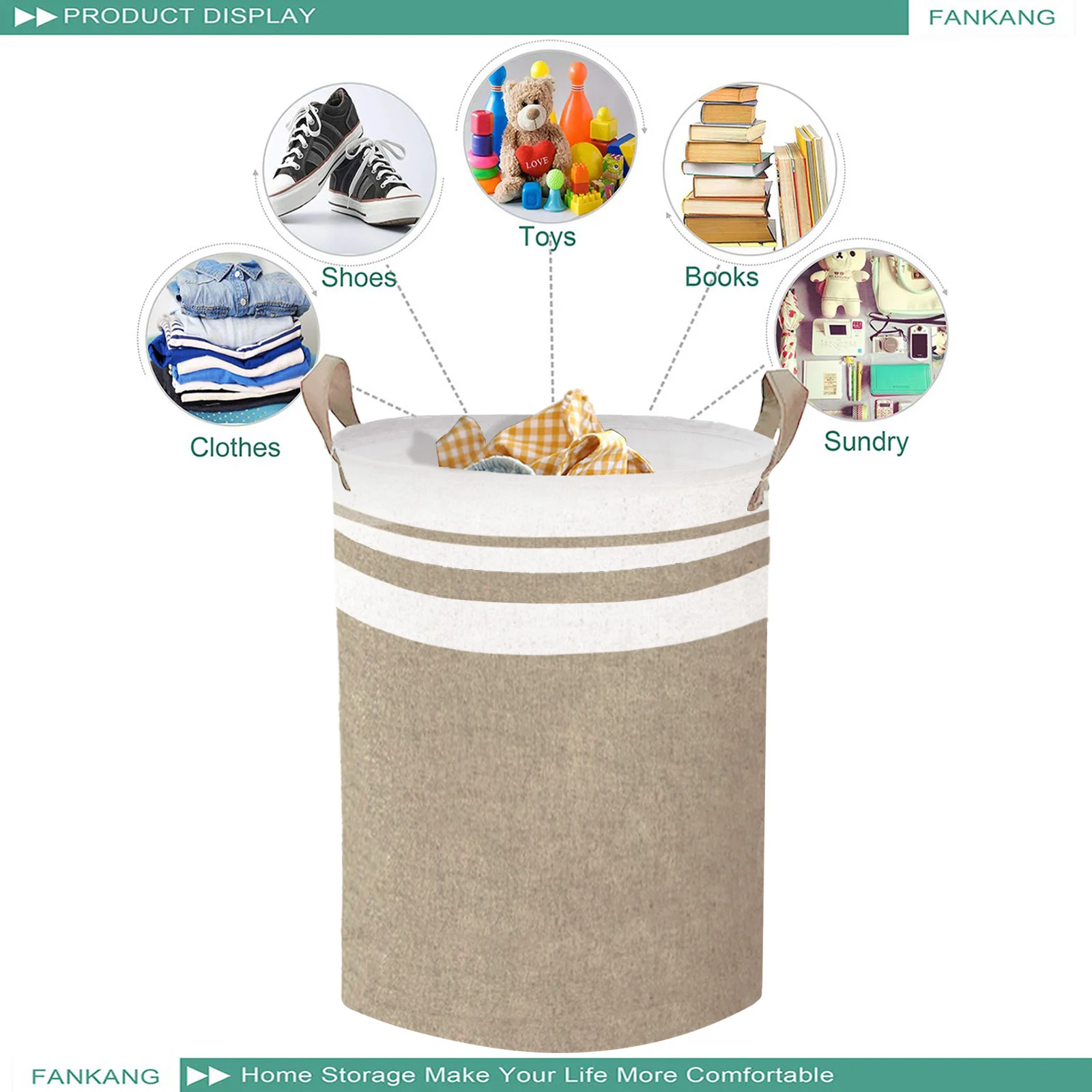 1/2PCS 75L18.49gal/40L10.56gal Large Capacity Foldable Storage Bucket, Dirty Clothes Basket, Storage Basket, 2 Handles