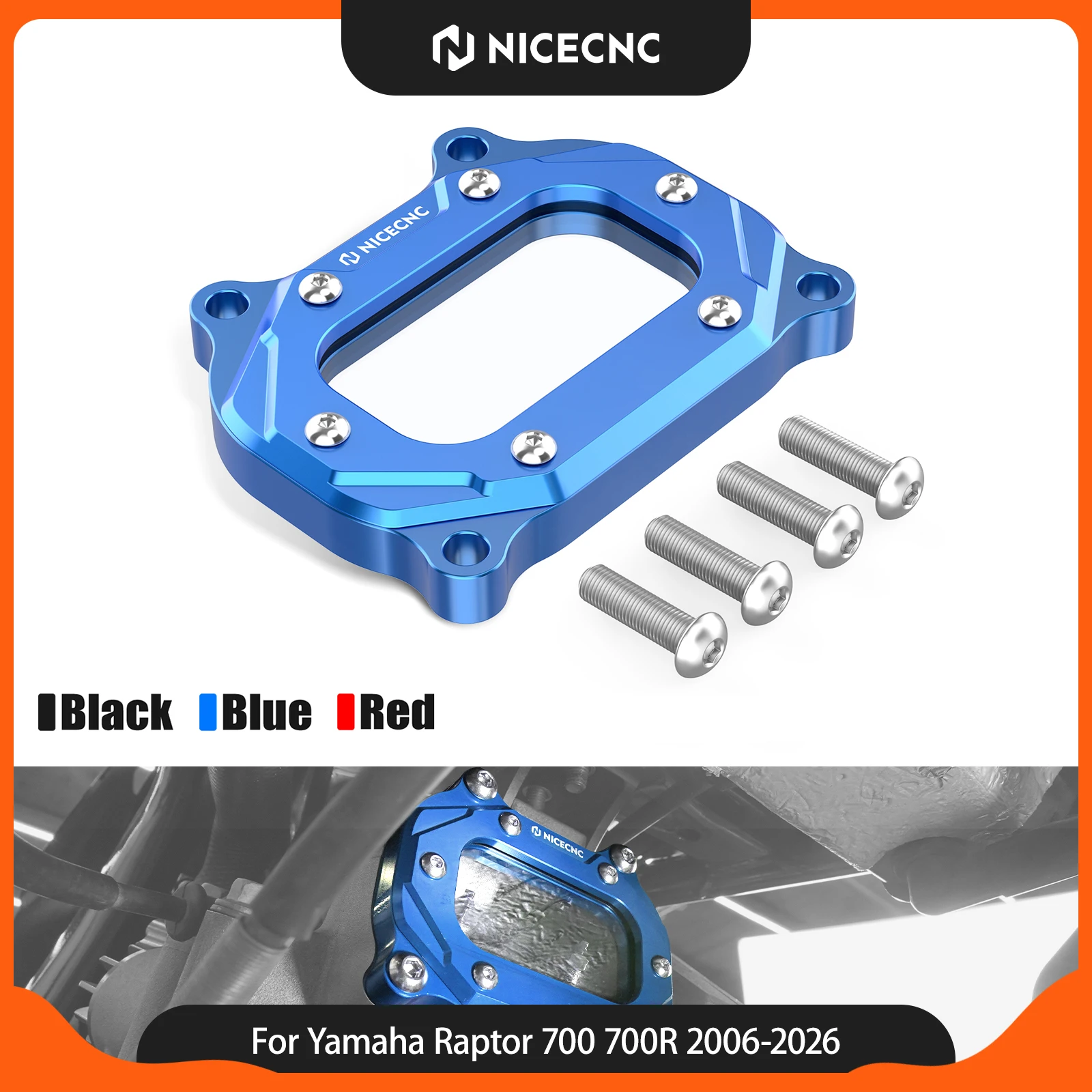 NICECNC Cylinder Head Side Cover For Yamaha Raptor 700 700R Grizzly 550 2006-2024 5MM Thickened ATV Accessories 1S3-11186-00-00