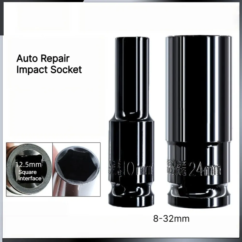 Deep Impact Socket Drive Metric Wrench Socket Deep Impact Socket Pneumatic Wrench Head Tire Removal Tools 8-32mm Auto Repair