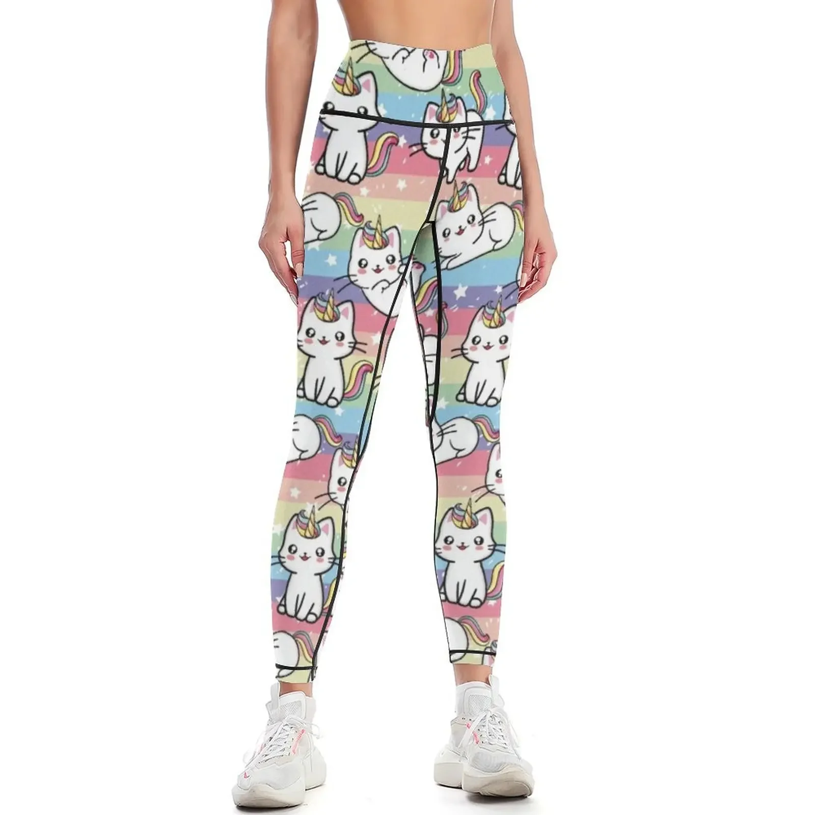 

Caticorn Rainbow Pattern Design Leggings for girls gym clothing Pants sport sports for push up Womens Leggings
