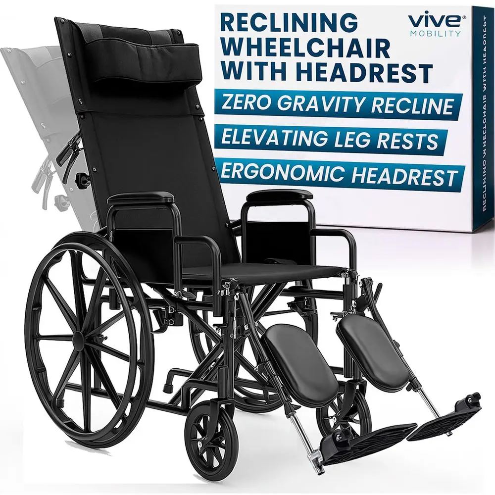 

Reclining Wheelchair with Elevating Leg Rests Heavy Duty Recliner Wheel Chair for Seniors amp Adults Wide 18 Seat, up to 300lbs