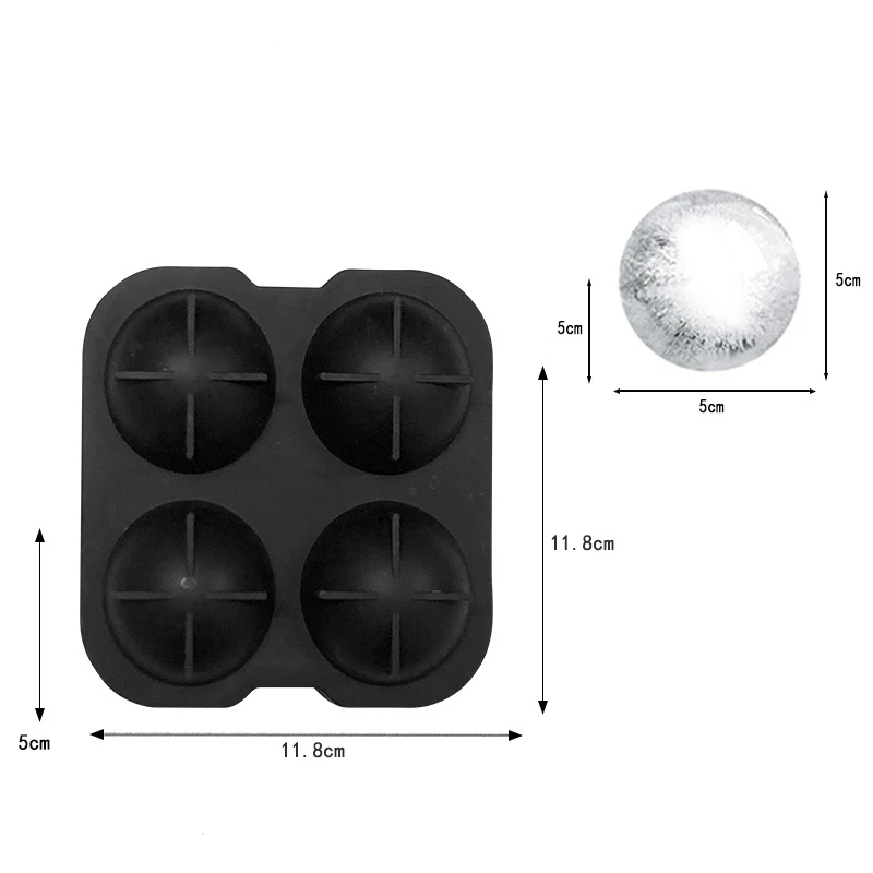 LUSQI Ice Cube Tray Food Grade Silicone For Whiskey Silicone Ice Ball Mold BPA-Free