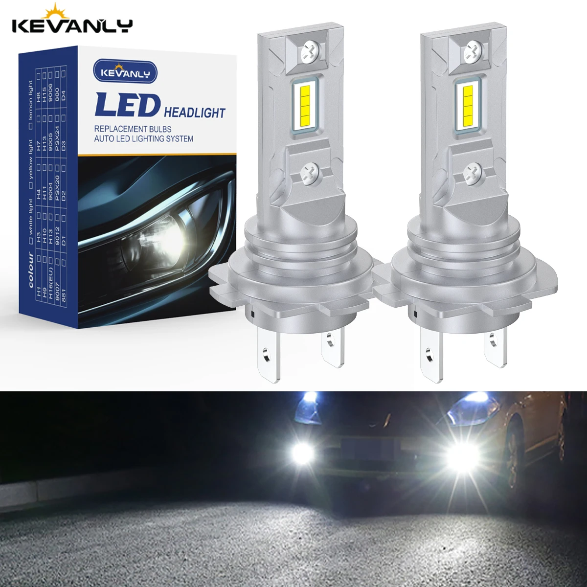 

2x H7 H1 H3 LED Headlight Bulb Mini Wireless 20W H11 6000K White CSP For Car Headlamp Auto Diode Lamps 12V Automobile Plug&Play