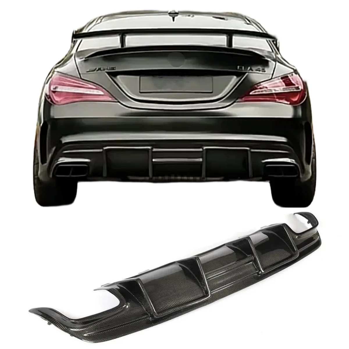 

Задний бампер из углеродного волокна класса CLA, диффузор в стиле FD для Mercedes Benz W117 CLA AMG CLA45 2013-20115, диффузор