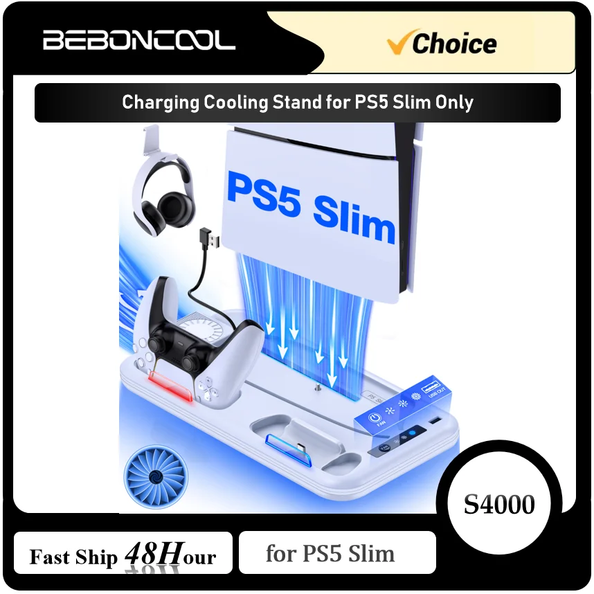 beboncool-垂直冷却スタンド-ps5-スリムディスク-デジタルデュアル高速ゲームパッド-dualsense-充電ステーションプレイステーション-5