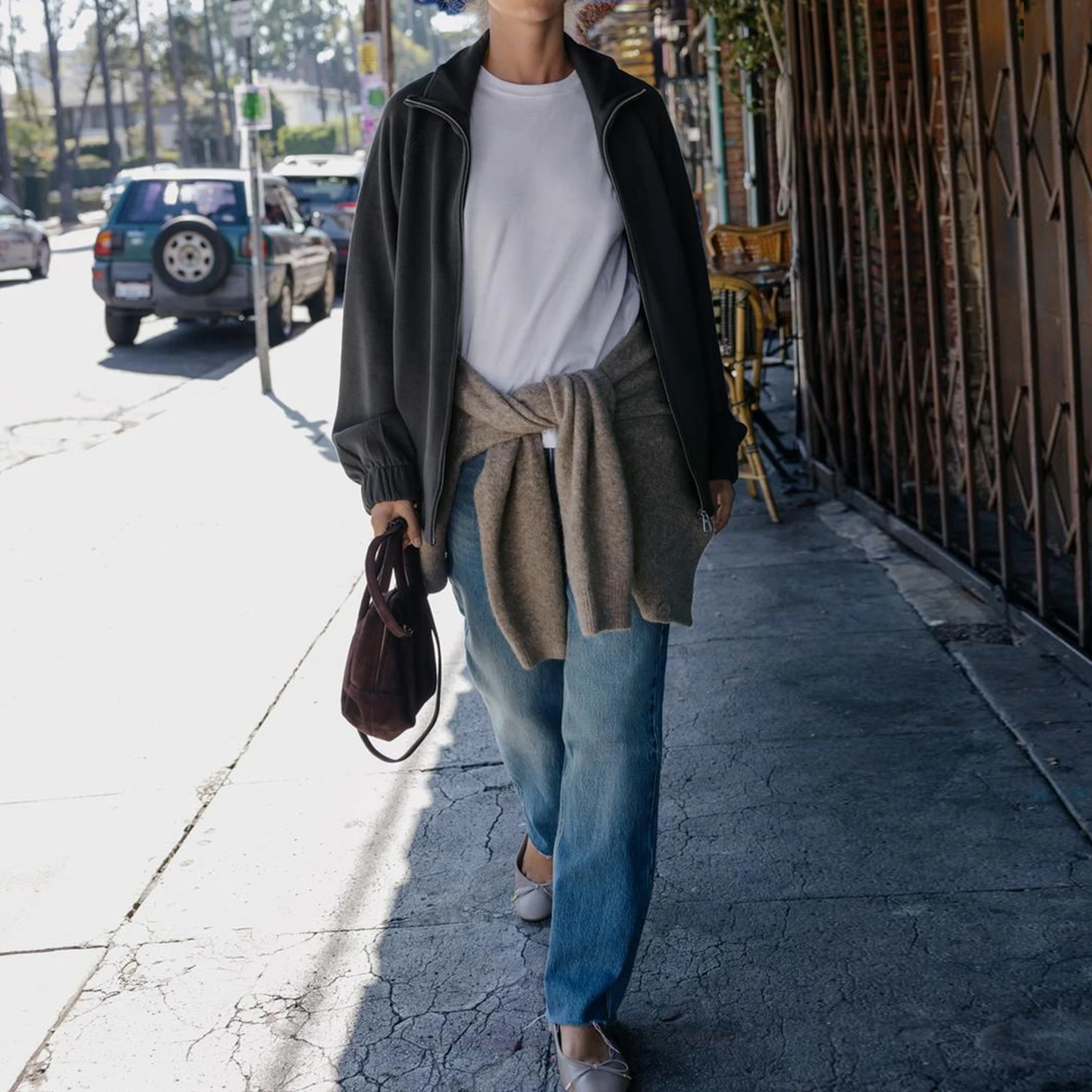 

Z женский модный простой свитшот на молнии и комплект прямых брюк с высокой талией, длинные брюки, одежда на четыре сезона