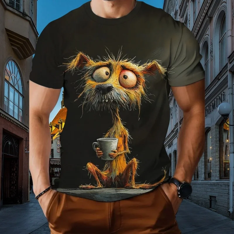 

Funny Animal 3D Print Man T Shirt Streetwear Fashion Harajuku Oversized O-Neck Short Sleeved T Shirt Tee Clothing Summer Tops