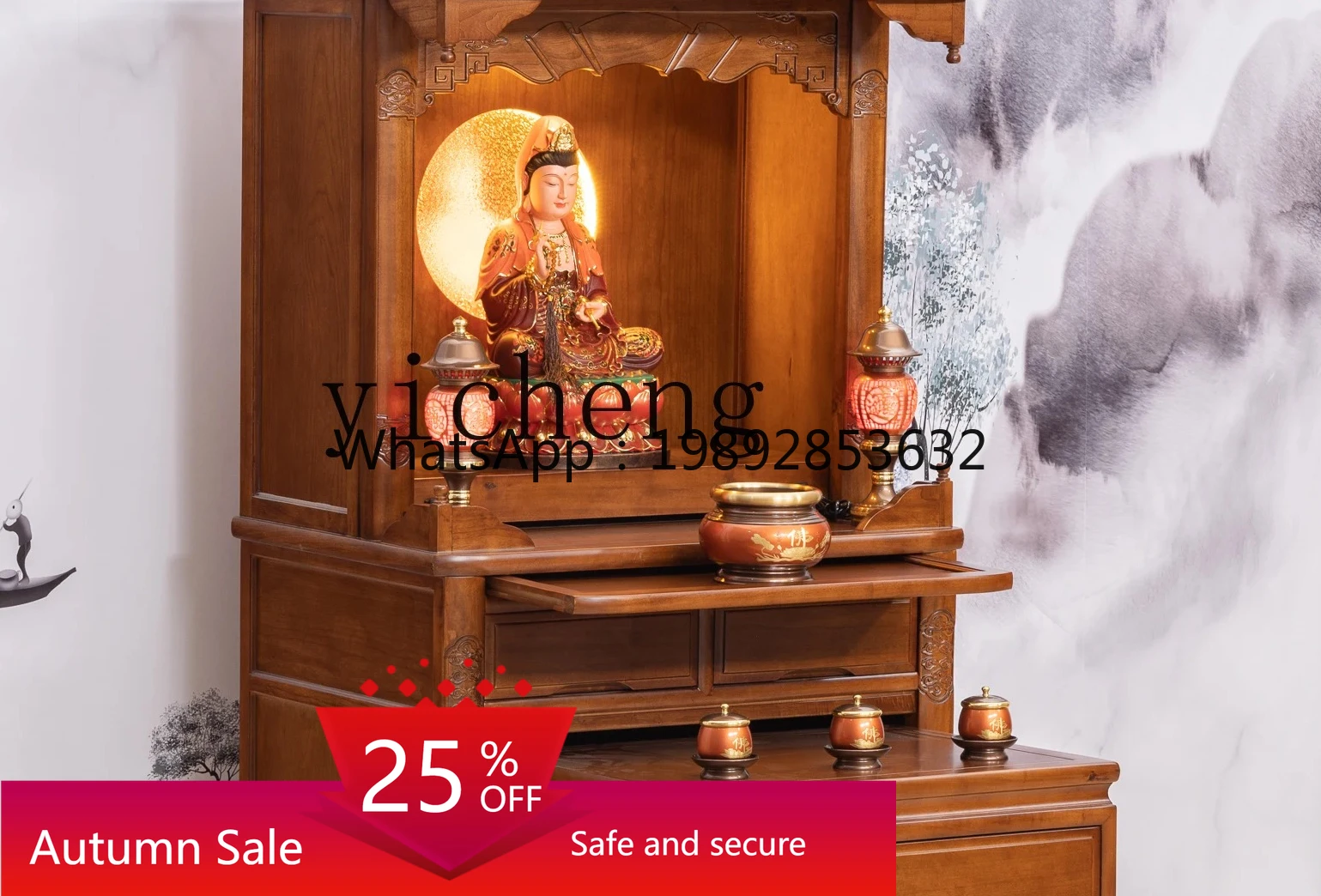 

Buddhist niche table for household solid wood table for Buddha table vertical cabinet