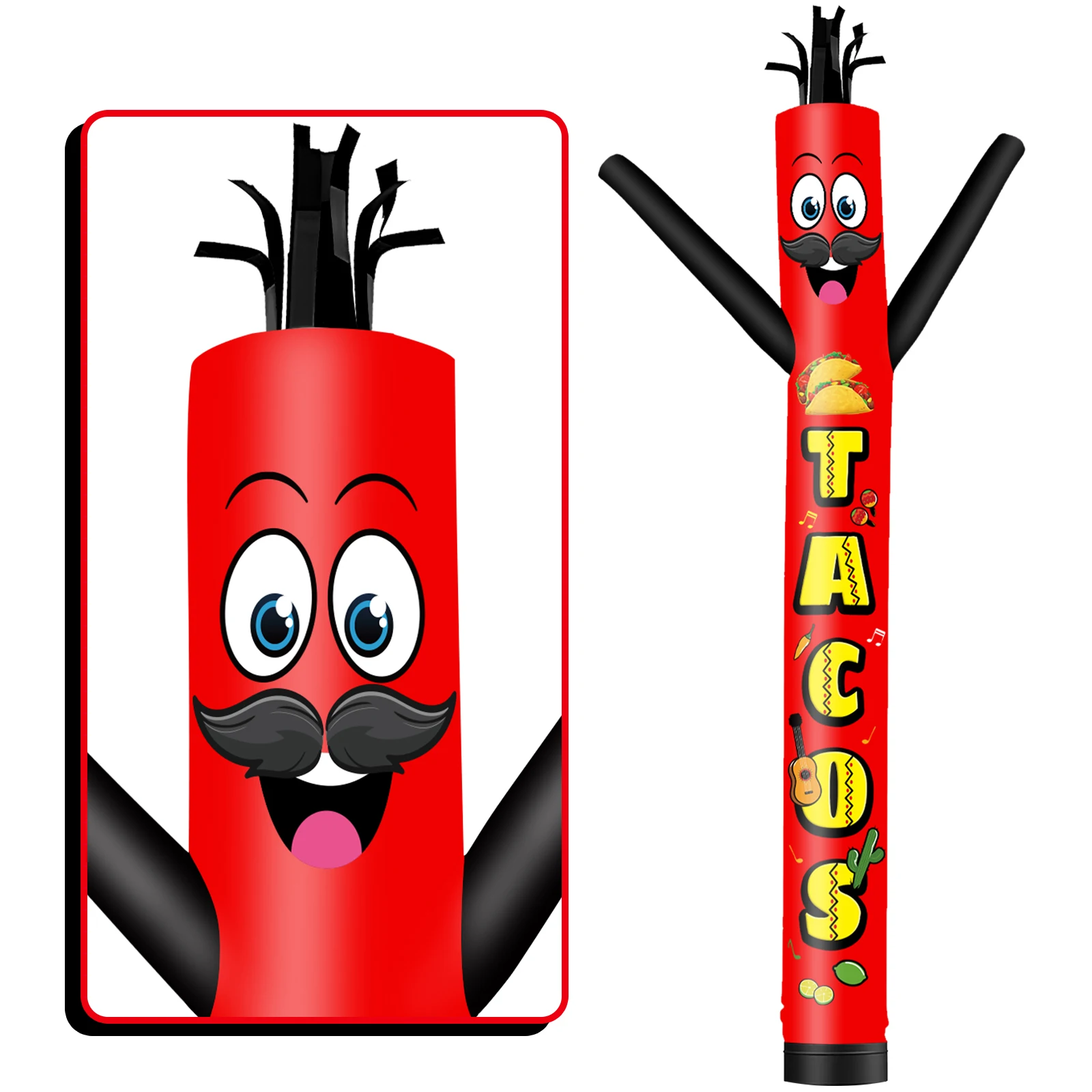 6/10/15/20FT Tall Inflatable Tacos Dancing Guy for Outdoor Decoration Advertising(Blower Not Included)