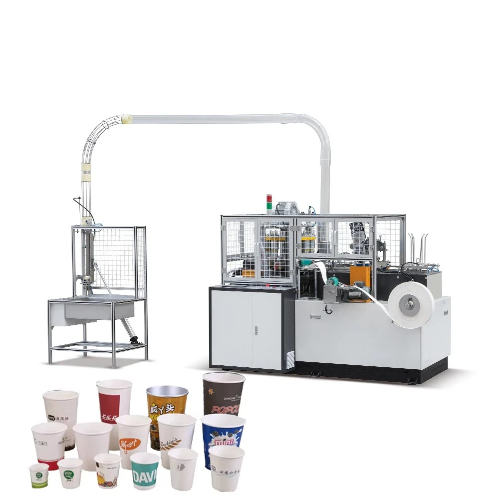 100-120 قطعة/دقيقة 3-16 أوقية آلة تشكيل الأكواب الورقية الطباعة والقالب قطع خط إنتاج آلة تصنيع الأكواب الورقية الأوتوماتيكية الكاملة