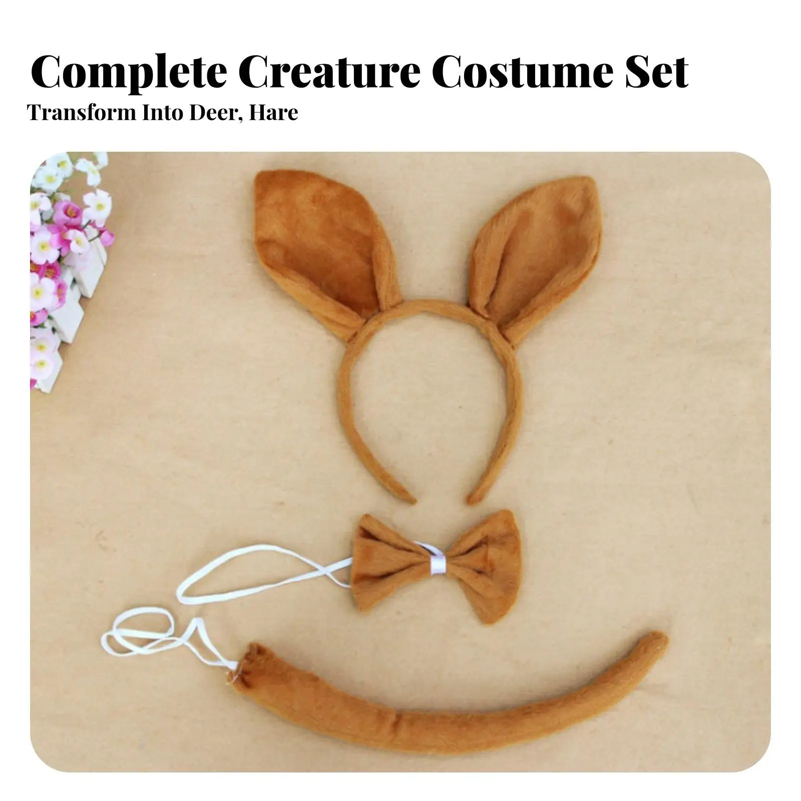 Animal Dress-up Headband Set Performance Prop Soft Animal Cosplay Set Easy to Wear for Adults, Entertainers, Themed Parties,