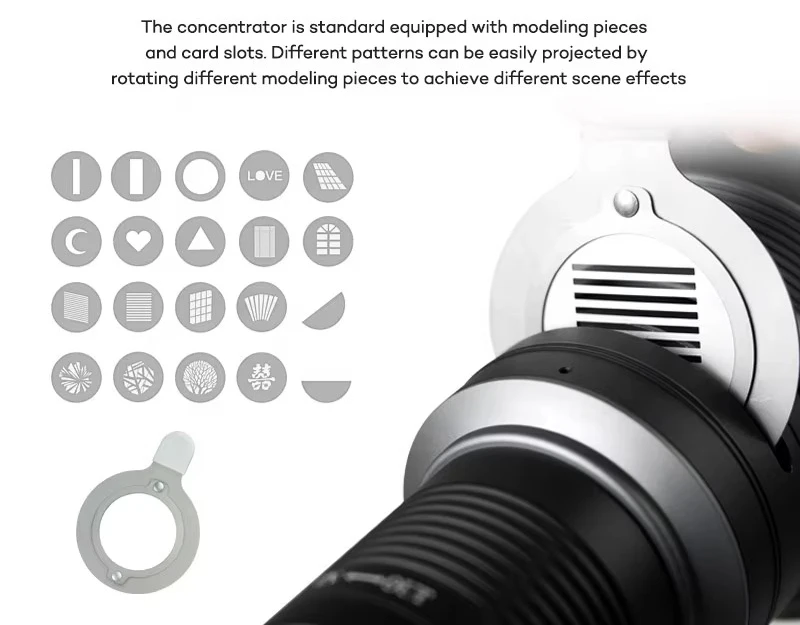 Professional Gobo Proiector 5 Color Photography Photo Studio Accessories Snoot
