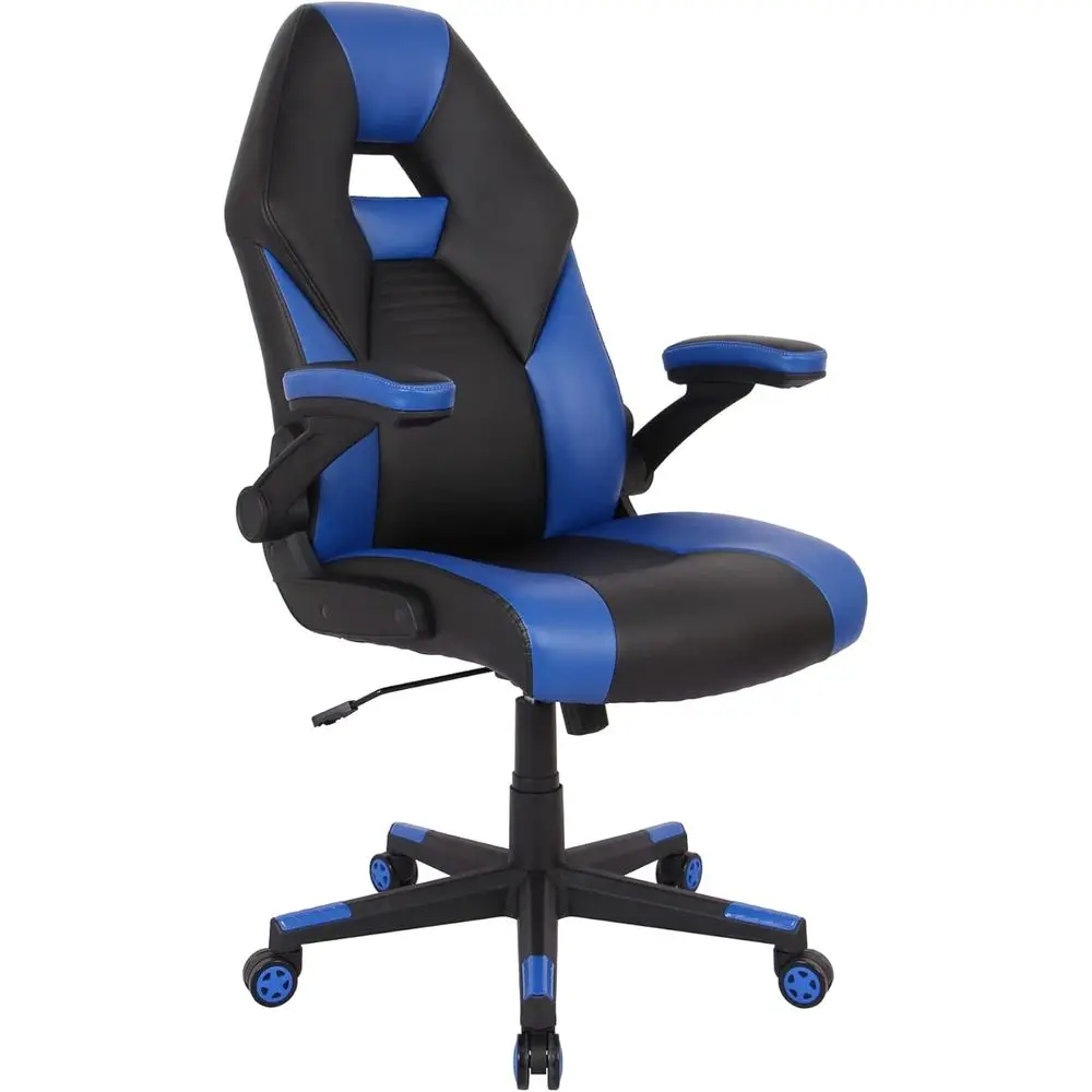 

™ Игровое офисное кресло RGX с высокой спинкой из экокожи, черно-синее, соответствует стандартам BIMA