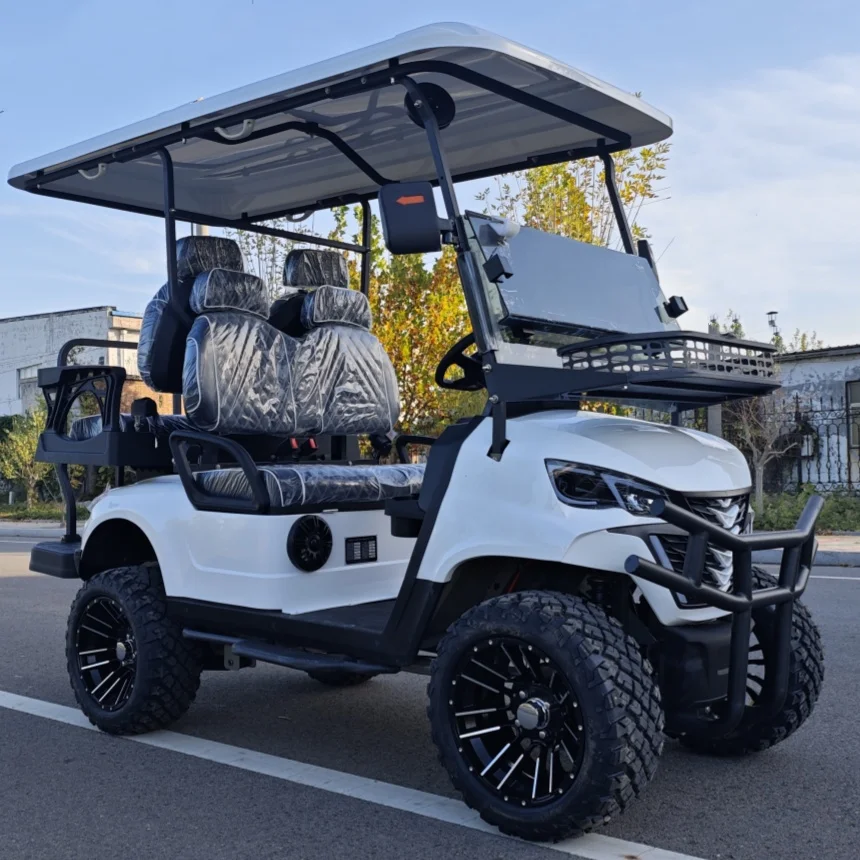 New Model Electric Golf Cart With Double Wishbone Independent Suspension Style 4 Seater New Energy Electric Four-Wheel Vehicle