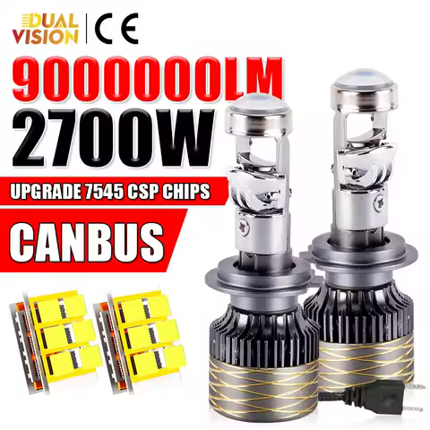 H7 Bi LED Headlights 2700W 9000000LM Power Mini Lens H4 H11 H8 H9 HB3 9005 HB4 9006 7545 CSP Canbus 6000K 12V Led Light Fog Lamp