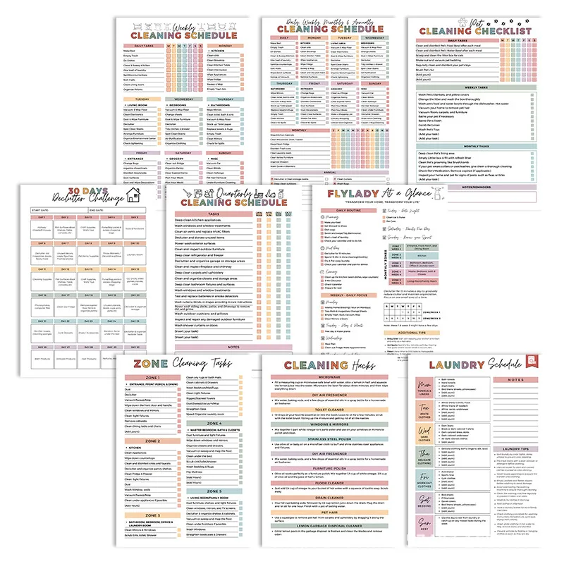 ADHD Cleaning Planner English ADHD Patients Spiral Bound Planner Daily Household Cleaning Checklist With Icon Layout For Tidy