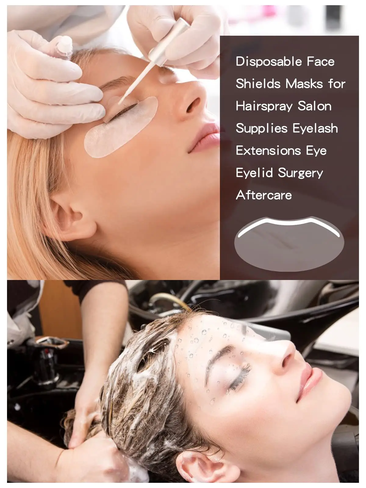 Barbershop 100 Stück Make-up-Dusche-Gesichtsschutz, Visiere, Einwegmasken für Haarspray, Salonbedarf, Friseurwerkzeuge – Detail 4