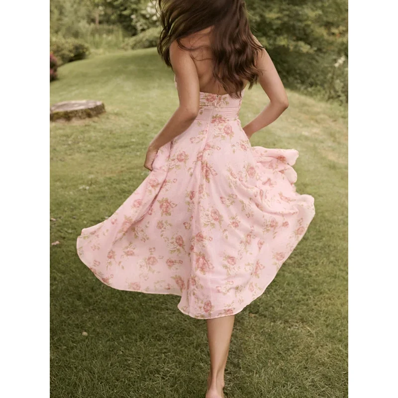 Bonny 2025 Floral Halter Long Dress - Sleeveless V Neck Backless A Line Summer Beach Holiday Sexy Elegant Bodycon Maxi Dress