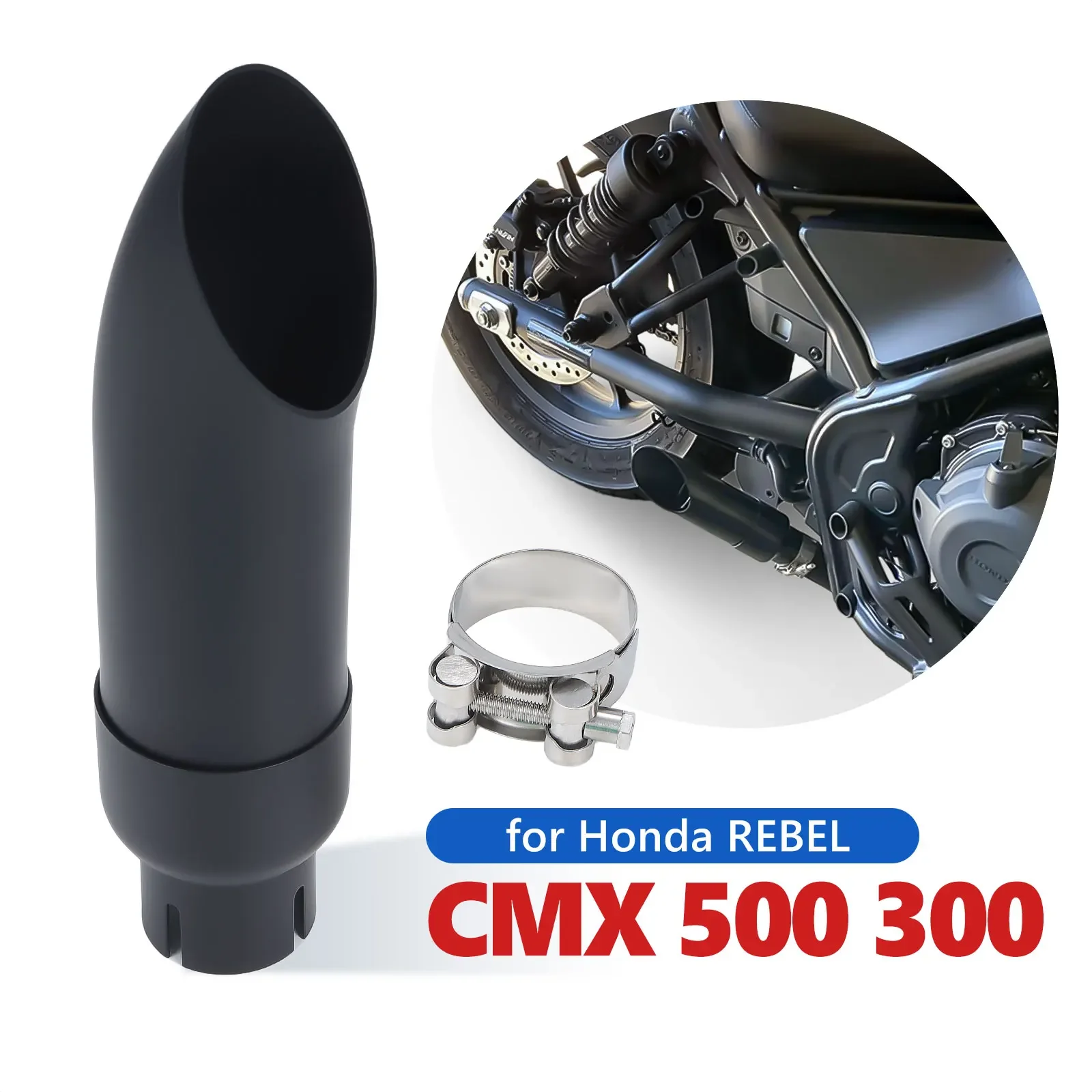 

Motorcycle Exhaust Muffler Pipe w/DB Killer Steel Short Exhaust Tip For Honda Rebel CMX 300 500 CMX300 CMX500 2017-2022