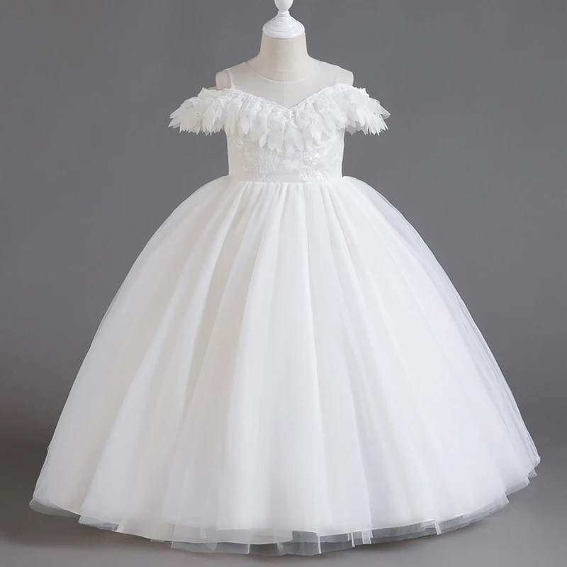Children Dresses Elegant Bridesmaid Flower Girl Dress for Wedding Baptismal Ceremonial Party Dresses for Girls Princess Dress