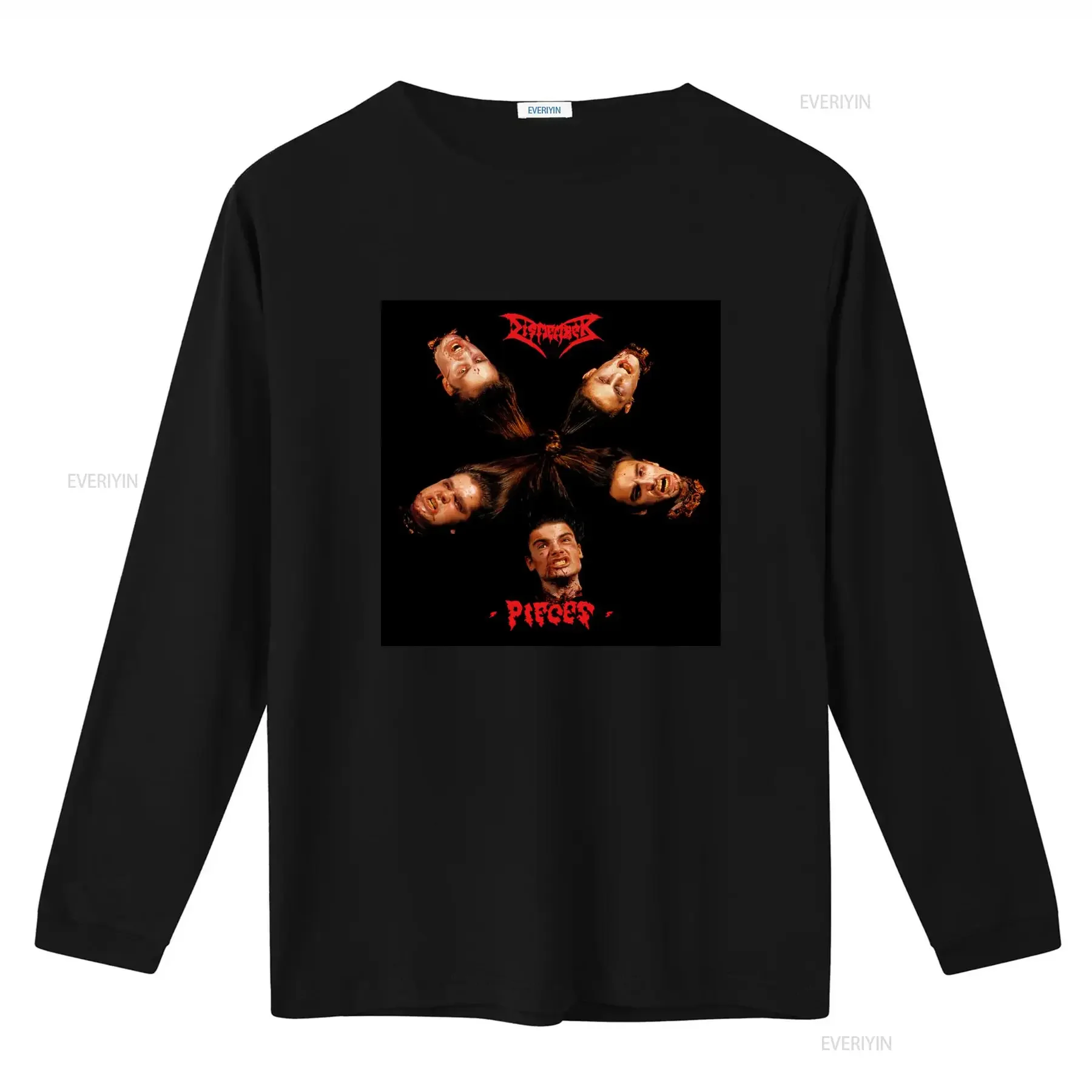 DISMEMBER PIECES Black T Shirt for Men X Large Heavy Metal Band  vintage Washed Versatile Unisex streetwear Stretched