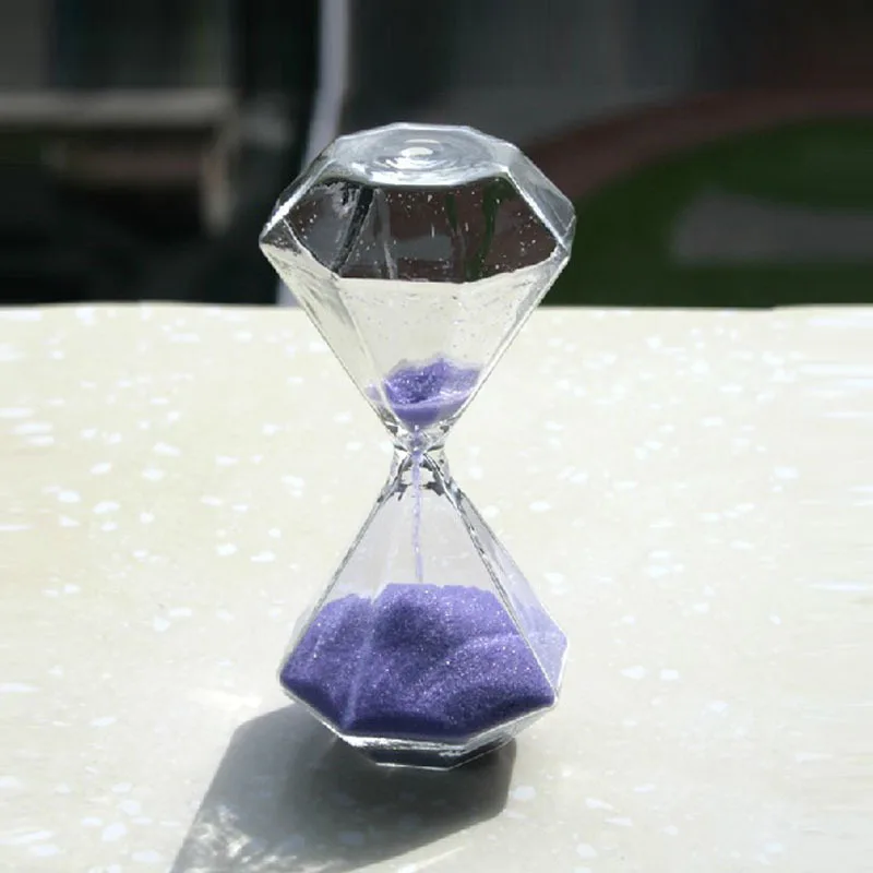 

WW Diamond Crystal Glass Hourglass Living Room Ornament Creative Home Decoration Gift Timer Quicksand Bottle
