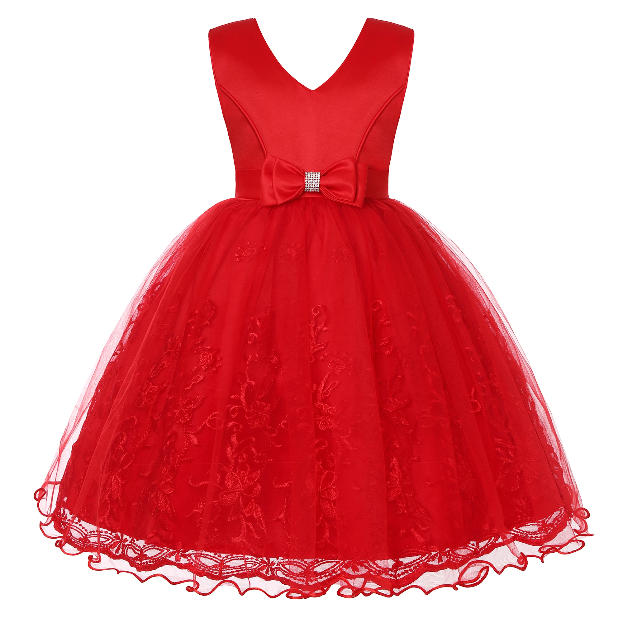 Children's dress Girls' wedding dress Sequin bow dress June 1 show gala host outfit ins