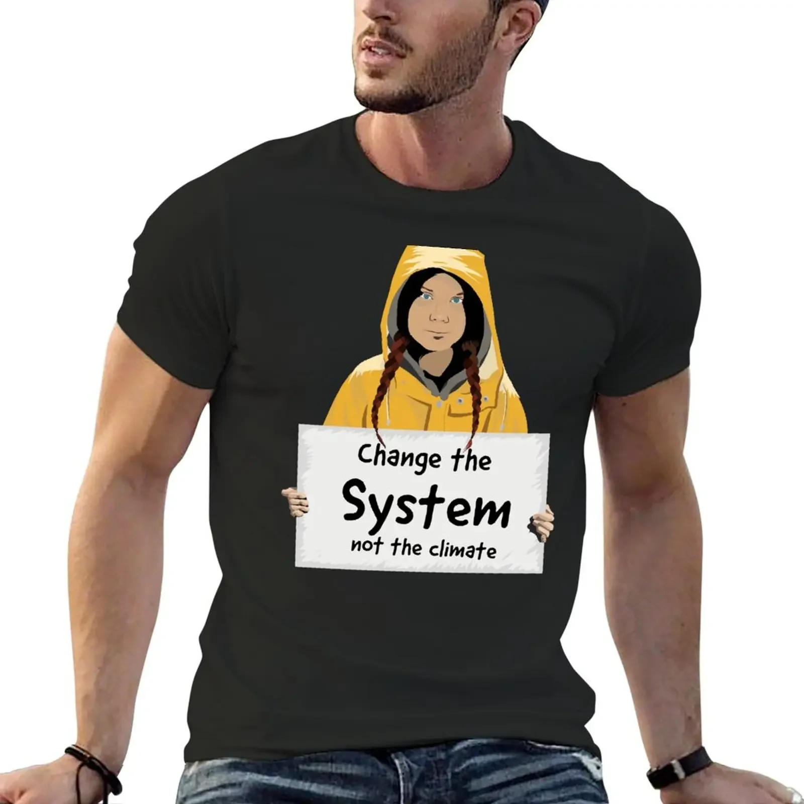 

System Change Greta Thunberg T-Shirt sports fans graphics custom t shirt shirts graphic tees mens cotton t shirts