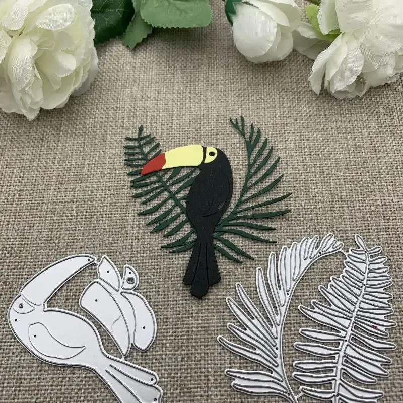 

Toucan bird leaf decoration Metal Cutting Dies For DIY Scrapbooking Decorative Embossing Handcraft Die Cutting Template Mold