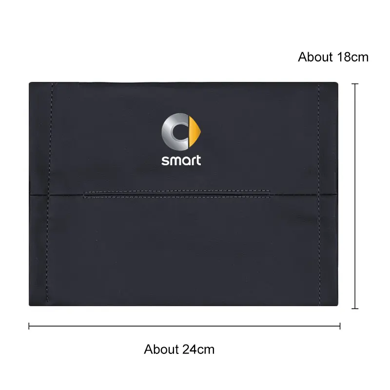 سيارة الداخلية الأنسجة حقيبة جلدية ل الذكية Eq Fortwo Forfour 453 451 452 مقعد السيارة الخلفي منديل حقيبة التخزين المنظم اكسسوارات