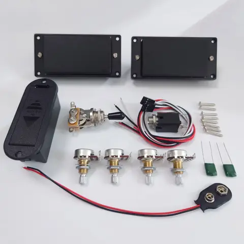HH Black Aktiv Pickup Elgitarr Humbucker Pickup Set Korta Axlar Potentiometer & Kablage Gitarrtillbehör 8 best sales aktiv upphämtning - №5