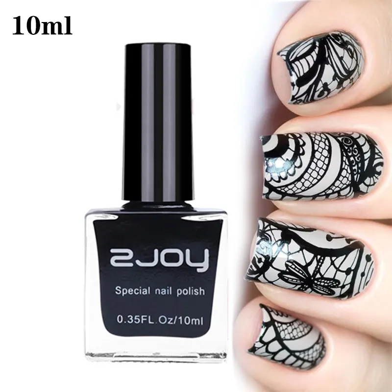 10ml Black Nail Art Stamping Polish /Nail Top Gel Polish Stamping Plates Polish Printing Gel No Smudge Colorful Nail Varnish gy