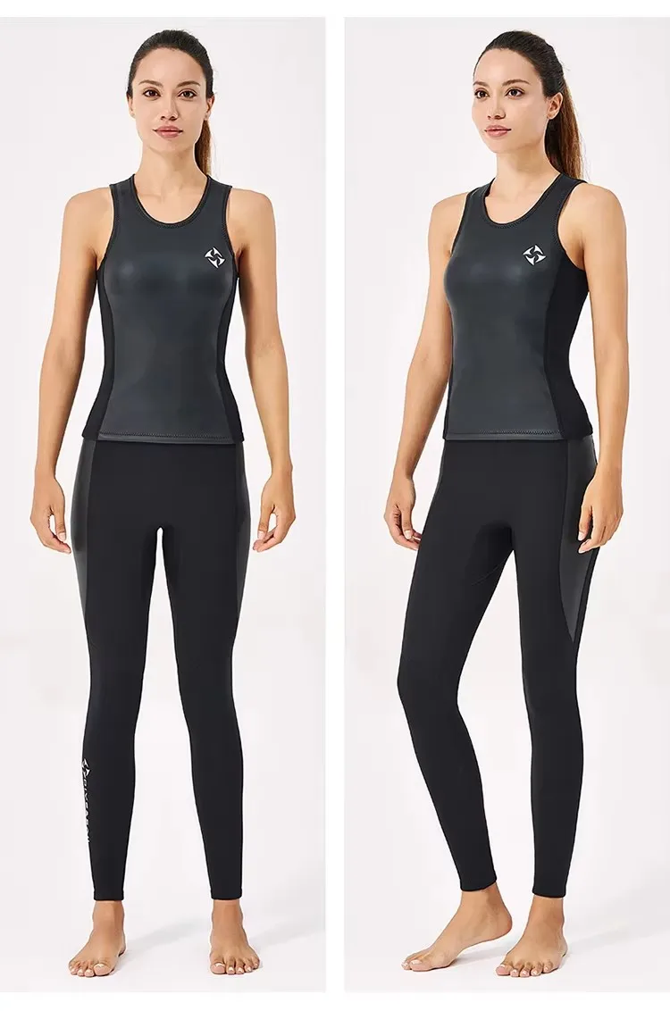 Männer Frauen 2MM Neopren Glattes Haut Neoprenanzug Weste Surfen Schwimmen Tauchen Anzug Westen Triathlon Für Scuba Schnorcheln Speerfischen Tops – Detail 9