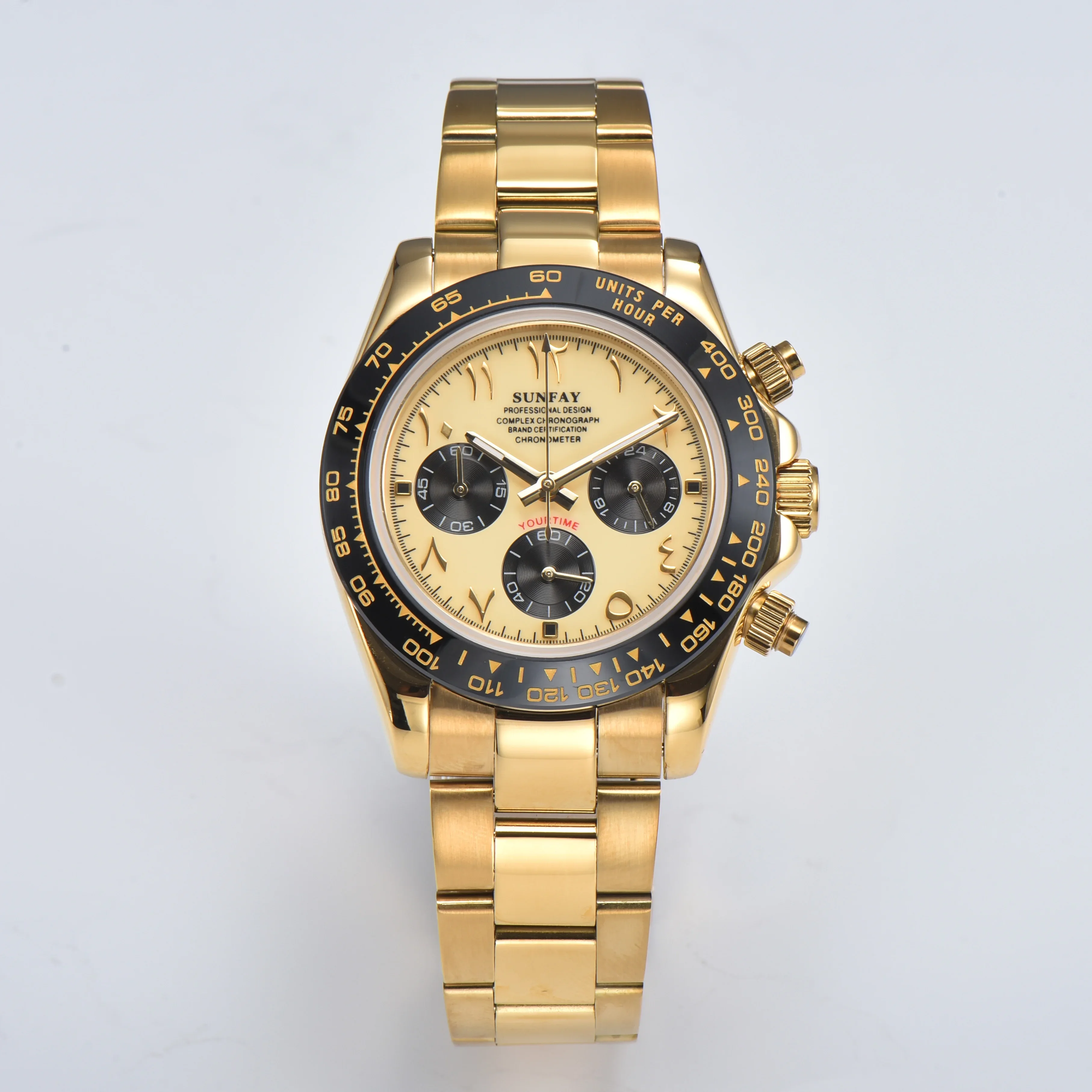 39mm luxury VK63 quartz wristwatches for men Arabic VK63 dayto nato chronograph watch M228206-0025 VK63 reloj can customize logo