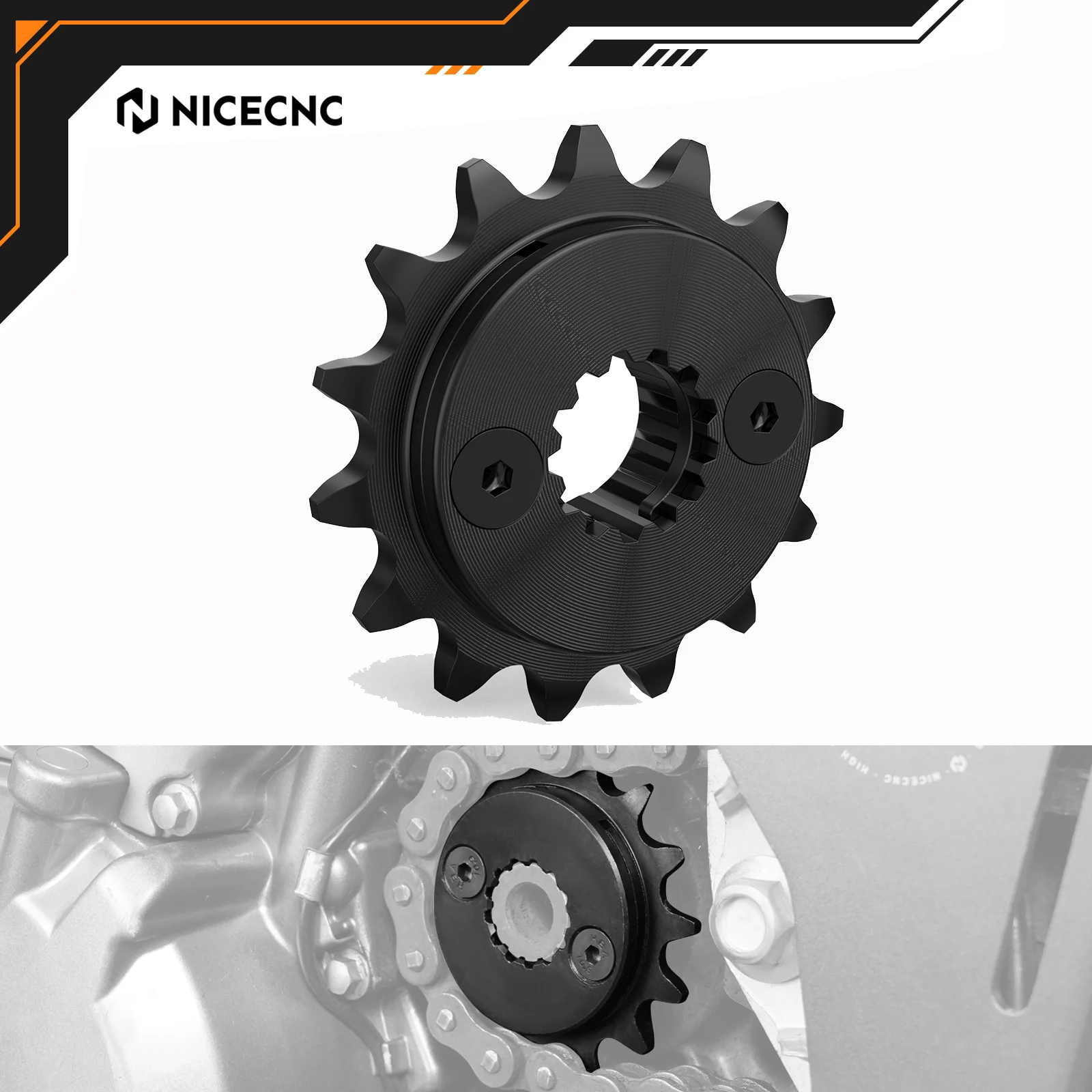 

NICECNC SuperPinion 15T Front Sprocket For Honda XR650L XR 650 L 1993-2025 Front Sprocket Chain Gear Kit 20CrMnTi Steel Alloy