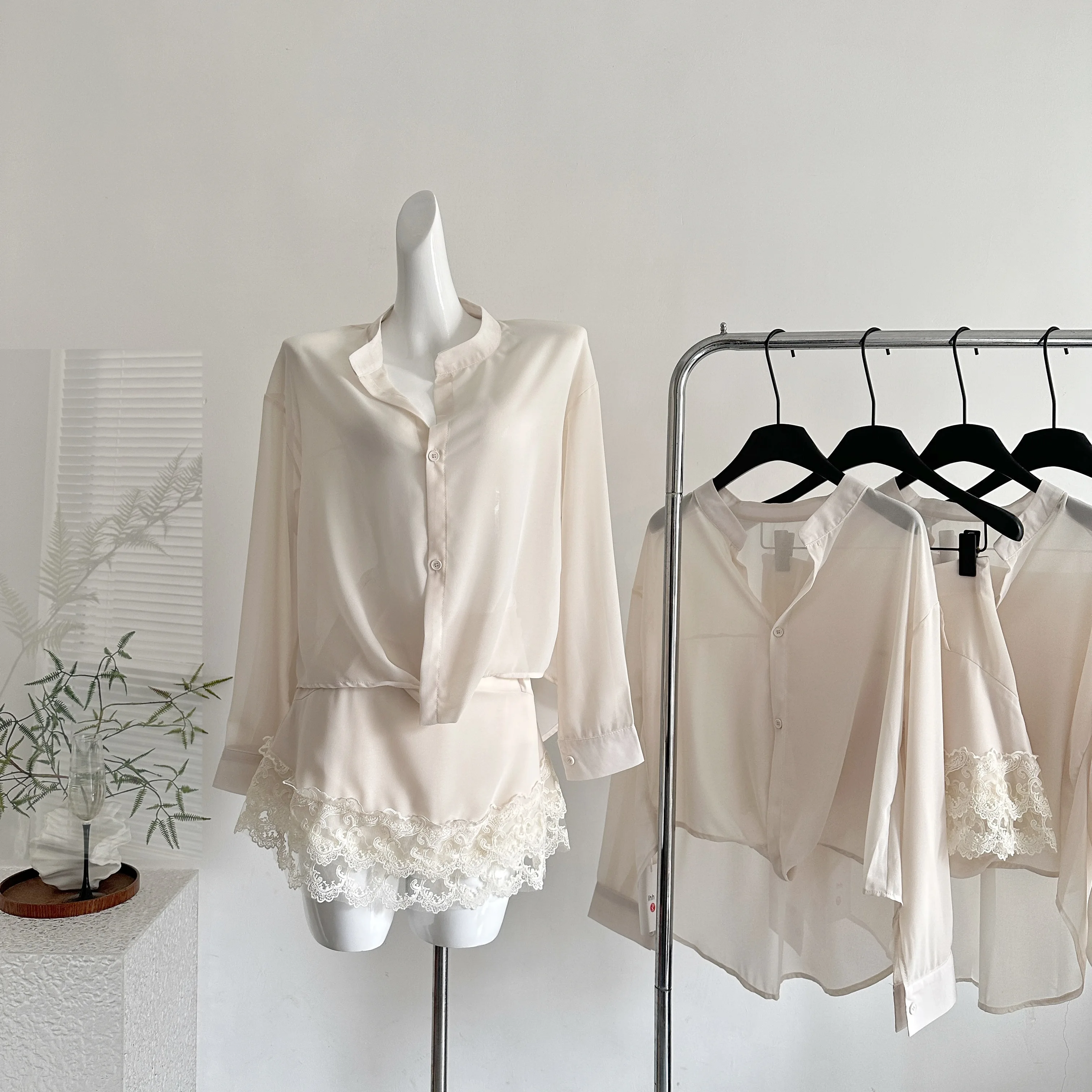 

Kink Shirt Top + Lace Lace Skirt Two-piece Suit for Women Two Piece Sets Womens Outifits Skirts for Women