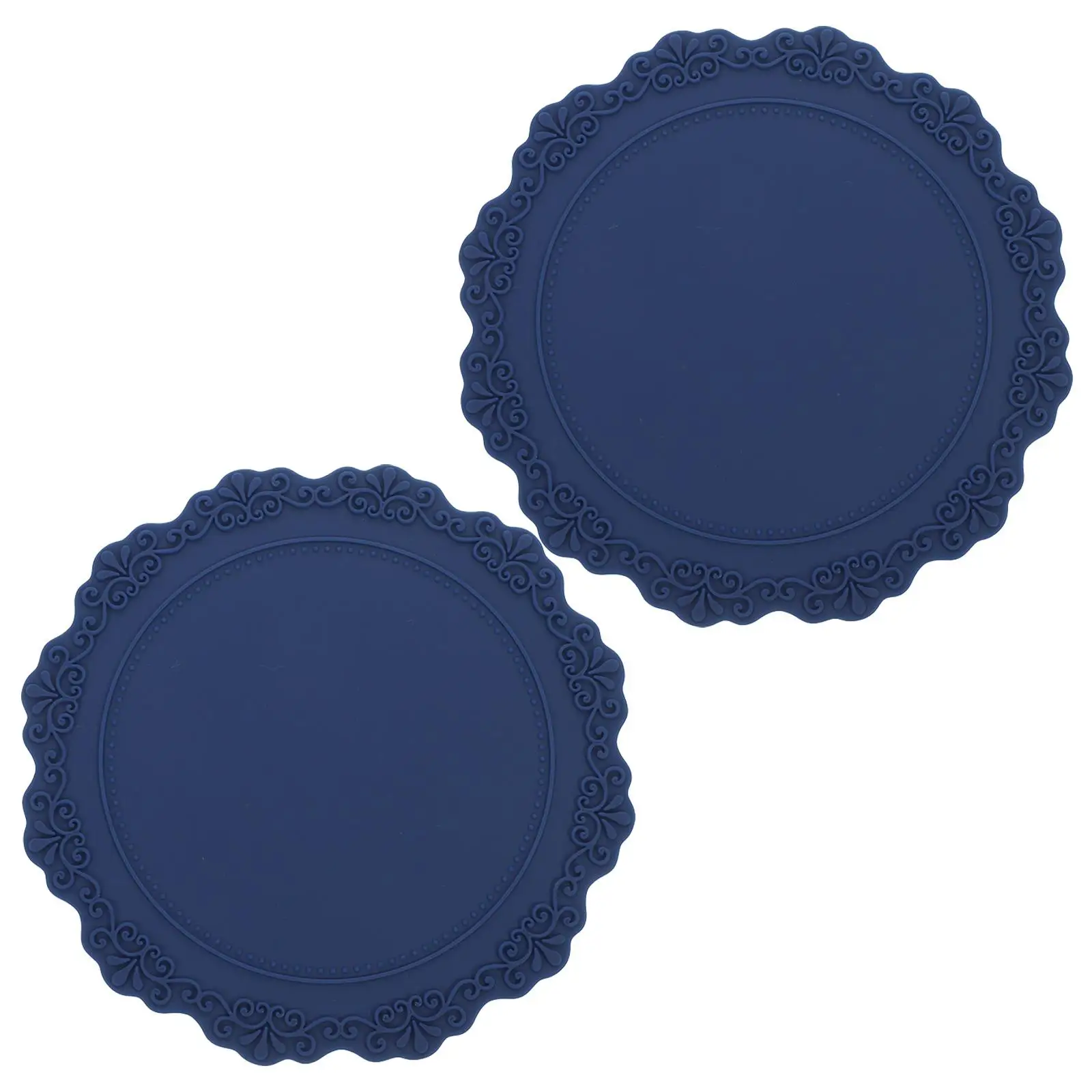 2pcs Deep Embossed Silicone Embossed Table Placemats Kitchen Table Mats Easy Clean Stain Resistant Decor Place Mats