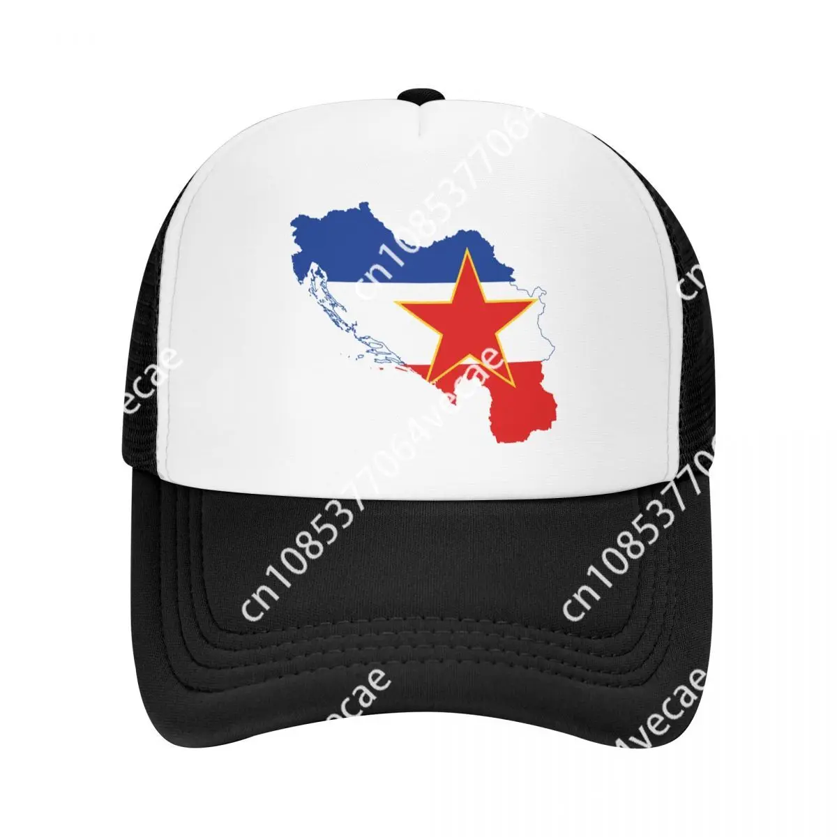 Punk Yugoslavia Flag Map Baseball Cap Men Women Breathable Trucker Hat Sun Protection Snapback Caps