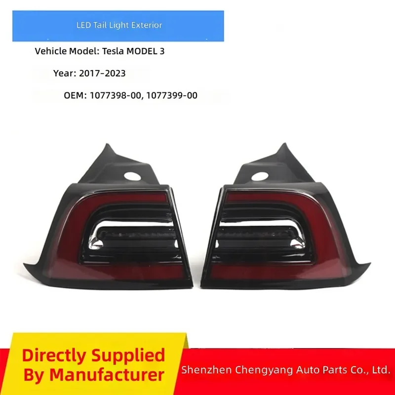 LED Tail Light for Tesla Model 3 2017-2023 European Version Four Pin Rear Brake Light US Version Three Pin Compatible